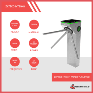 ZKTECO MTS1011 Tripod Turnstile Gate Single Lane