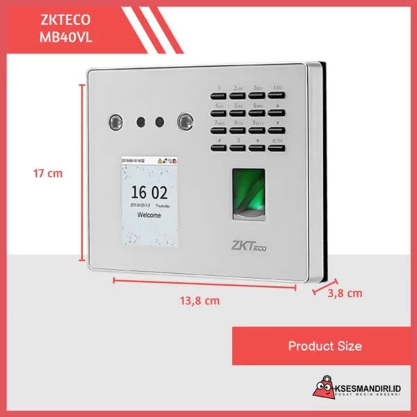ZKTECO MB40 VL Mesin Absensi Fingerprint dan Access Door wifi & wajah - Gambar 3
