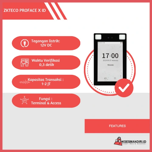 ZKTECO PROFACE X TD Mesin Akses Pintu - Gambar 3