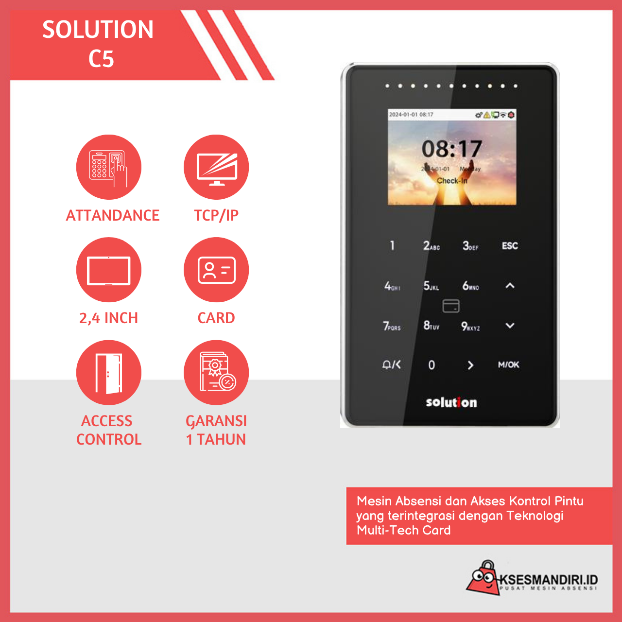 SOLUTION C5 Mesin Akses Pintu Standalone