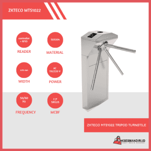 ZKTECO MTS1022 Tripod Turnstile Gate Single Lane