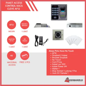 Paket Akses Door CLEVE AF12 No Touch Fingerprint Pintu Pintu Kaca