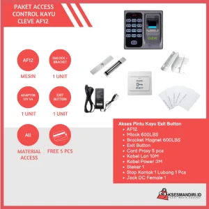 Paket Akses Door CLEVE AF12 Exit Button Fingerprint Pintu Pintu Kayu