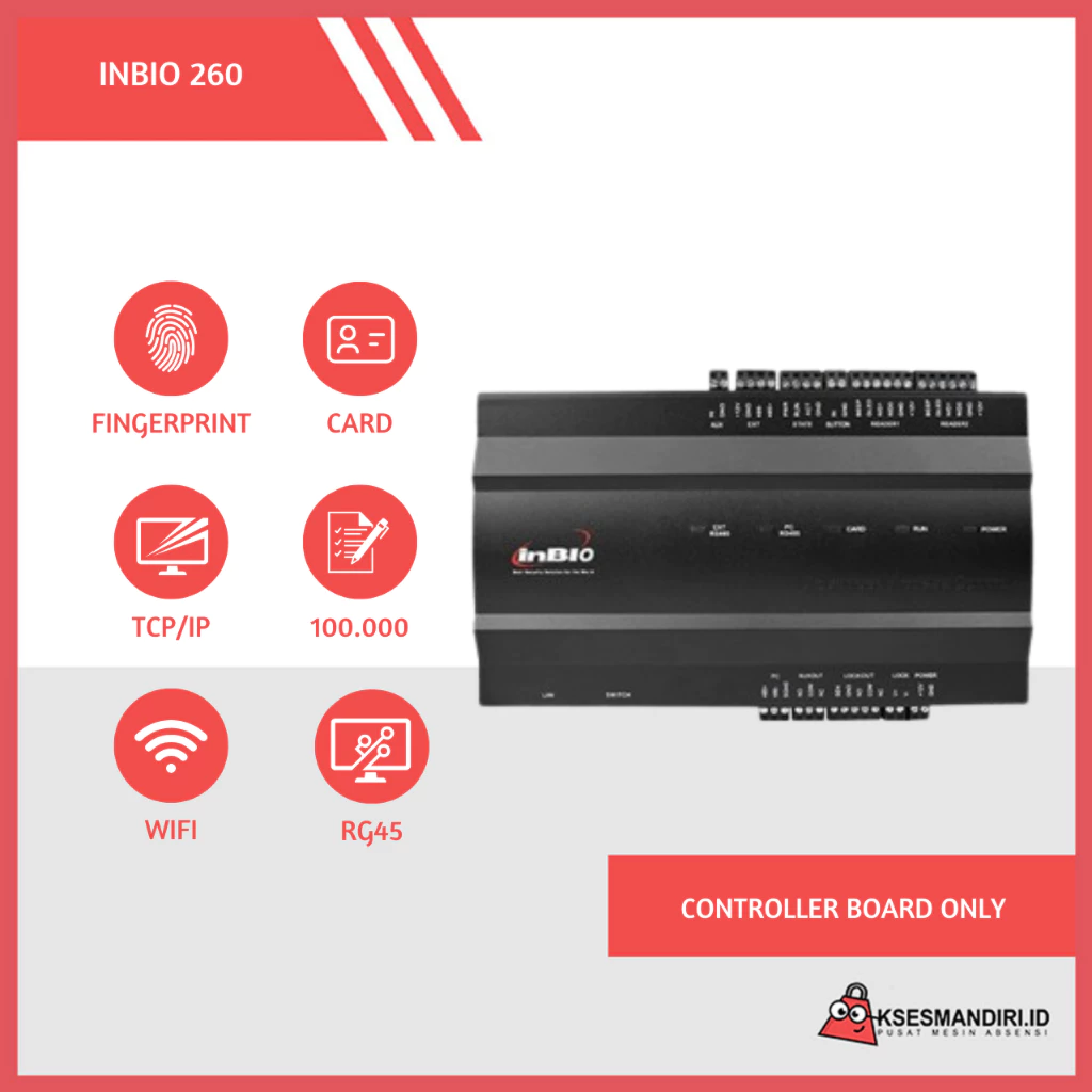 ZKTEC0 INBIO 260 NO BOX Mesin Controller 2 Pintu
