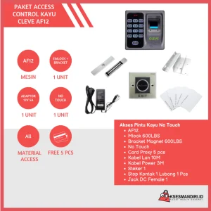 Paket Akses Door CLEVE AF12 No Touch Fingerprint Pintu Pintu Kayu
