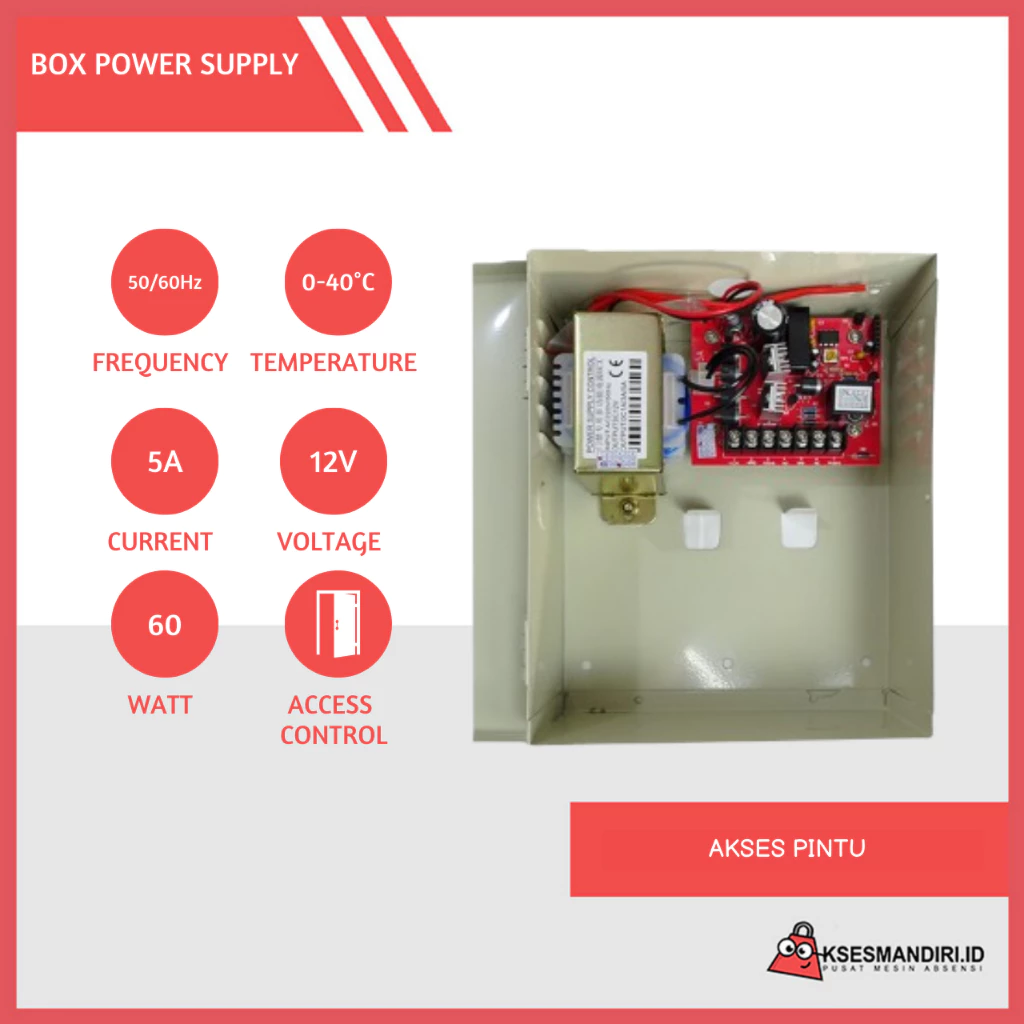 BOX POWER SUPPLY 12V 5A Garansi Seumur Hidup