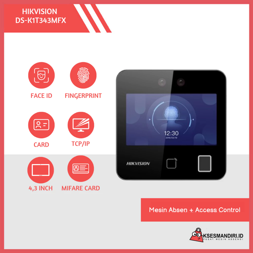 HIKVISION DS-K1T343MFX Mesin Absensi dan Akses Pintu