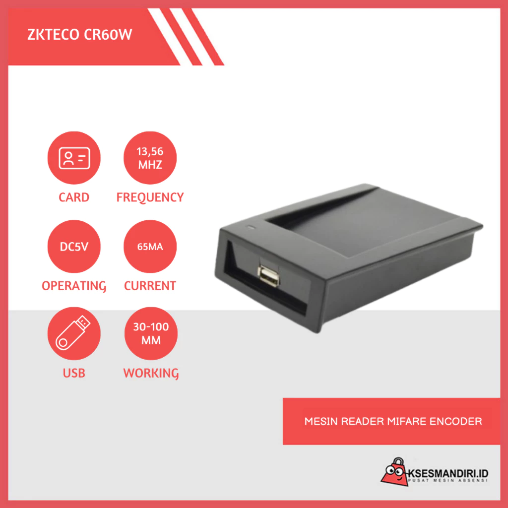 ZKTECO CR60W Encoder Hotel Lock Reader Card Mifare 13,56 Mhz